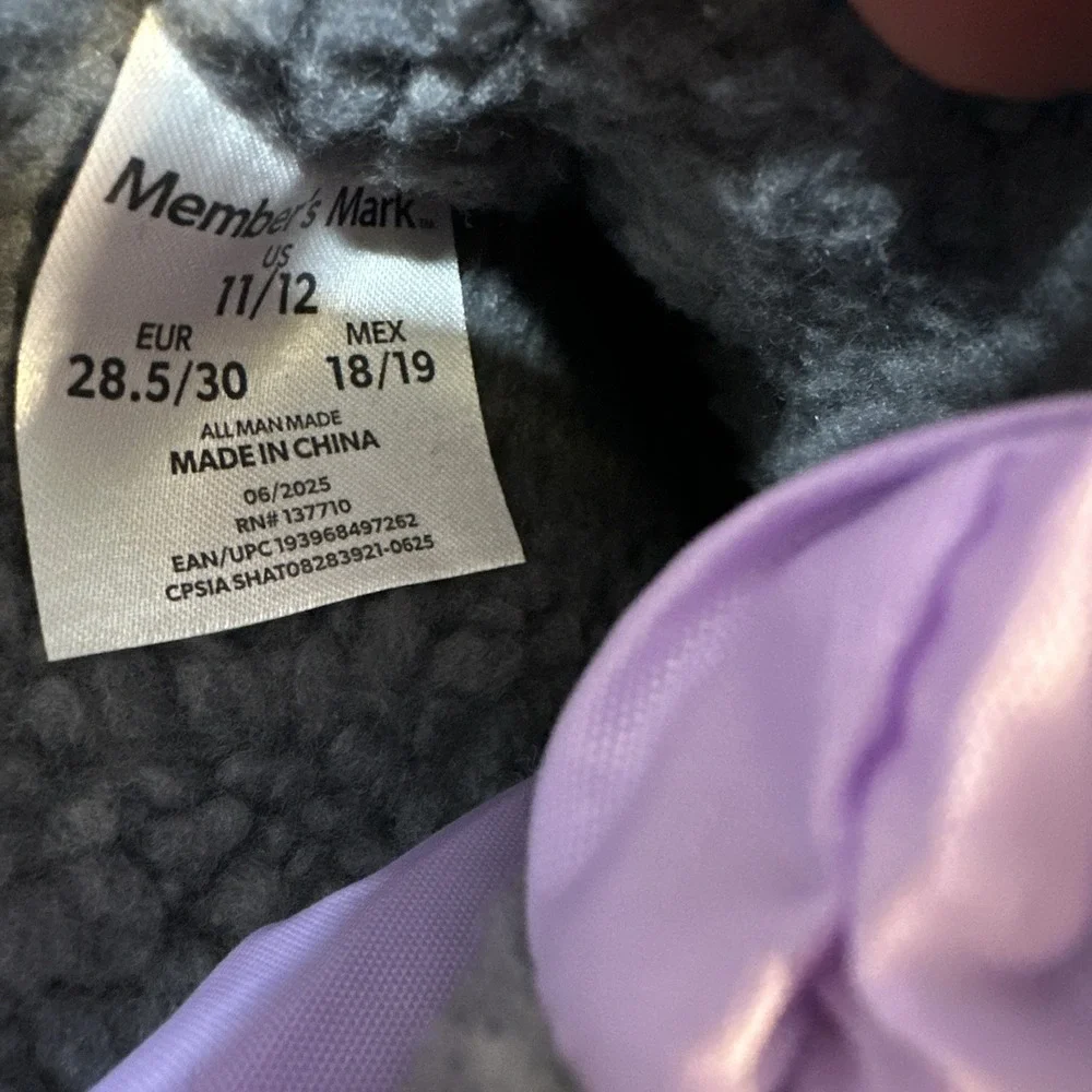 Member's Mark Kids Girl Easy On Bungee Laced Snow Boot size 11/12 NWT READ